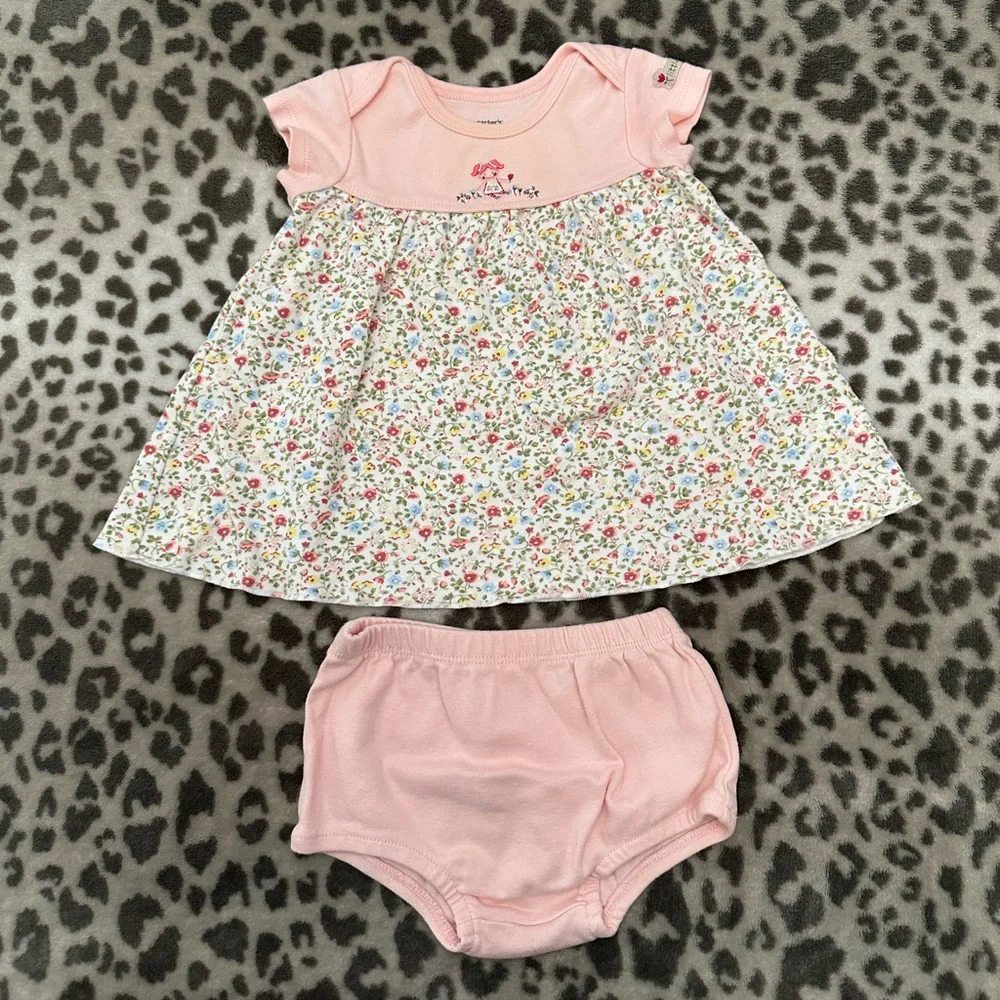 Carter’s Floral Dress Two Piece Set in Pink Size 6 months